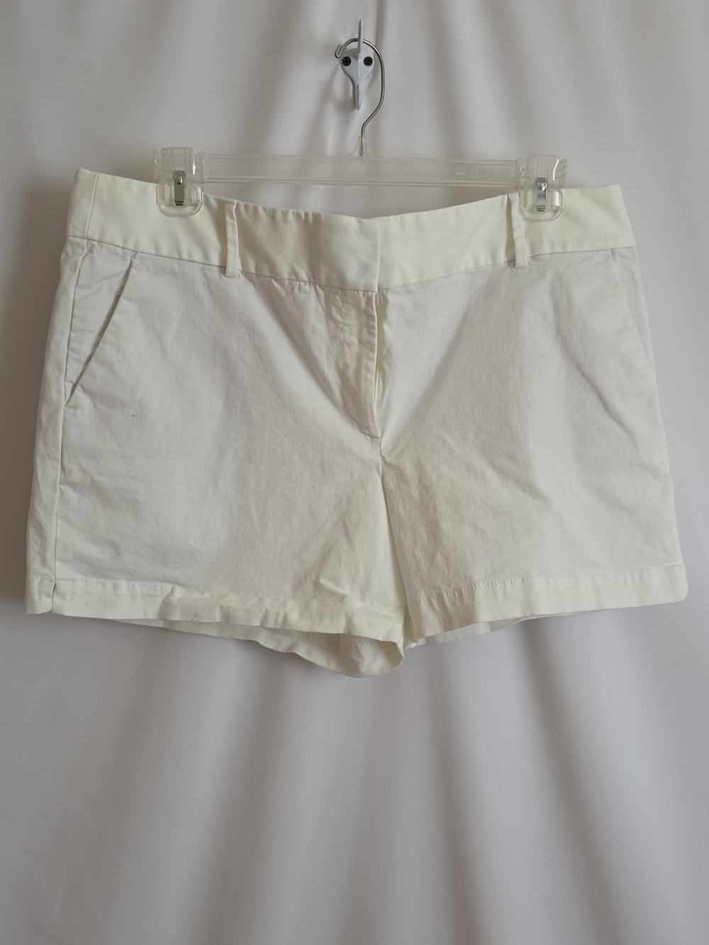 Women's Loft Riviera White Cotton Blend Casual Shorts